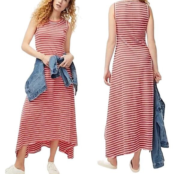 J. Crew High Low Sleeveless Striped Maxi Dress XXSP NWT - Picture 2 of 11